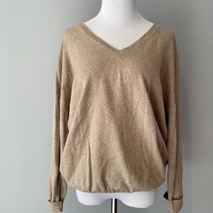 Banana Republic tan/ beige V-neck sweater